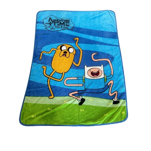 Adventure Time Finn & Jake Soft Throw Blanket 41.5" x 57.5" Rare design - Picture 1 of 9